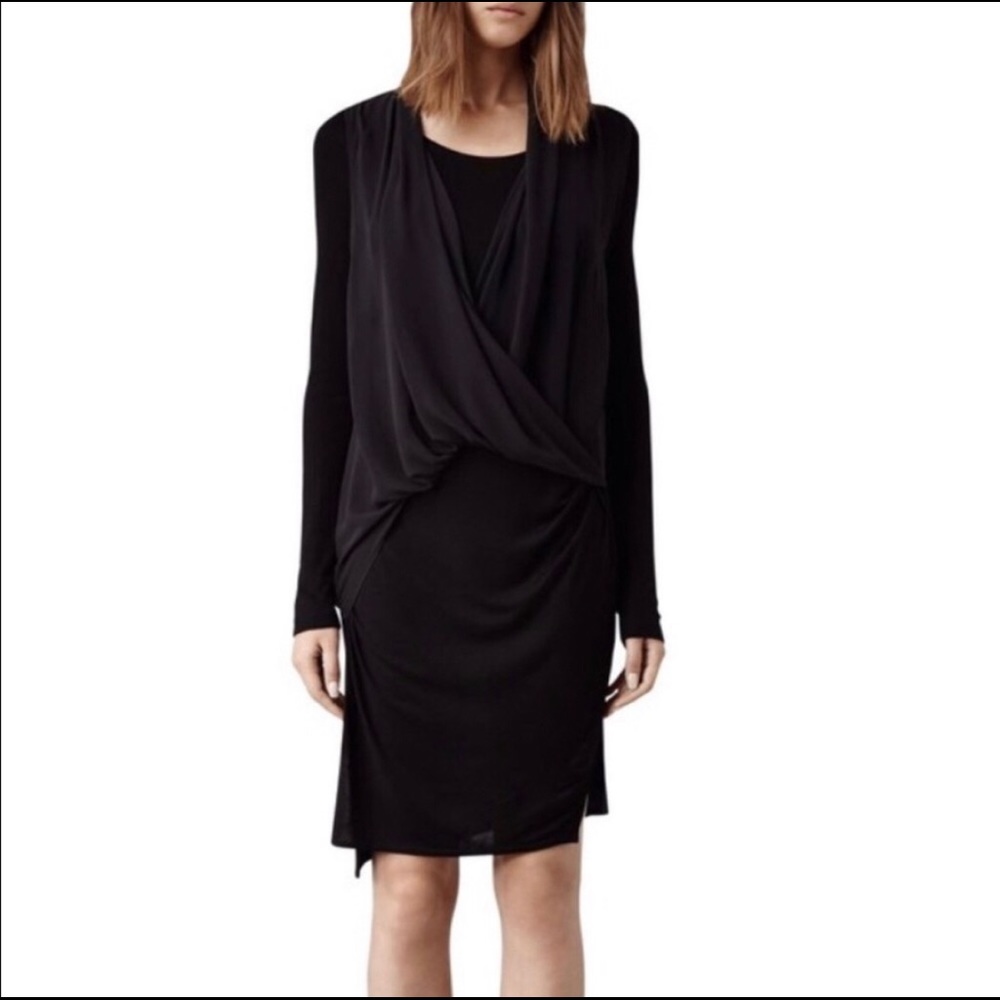 NWOT All Saints Asymmetric Draped Dress